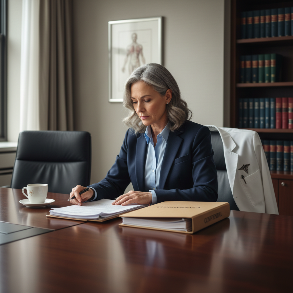 Physician reviewing medical records as a medical expert witness